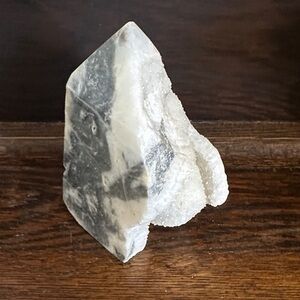 Natural Black and White Quartz Crystal Point